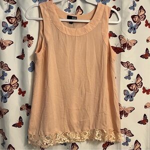 ❗️clearance-price firm❗️ a.n.a Light Peach Sleeveless Blouse with Lace Trim